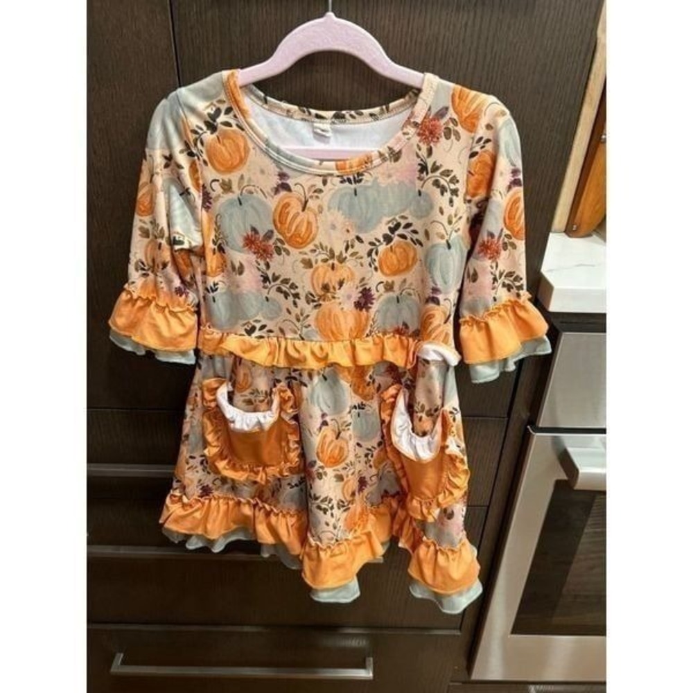 Pumpkin fall dress size 5-6‎ boutique brand
